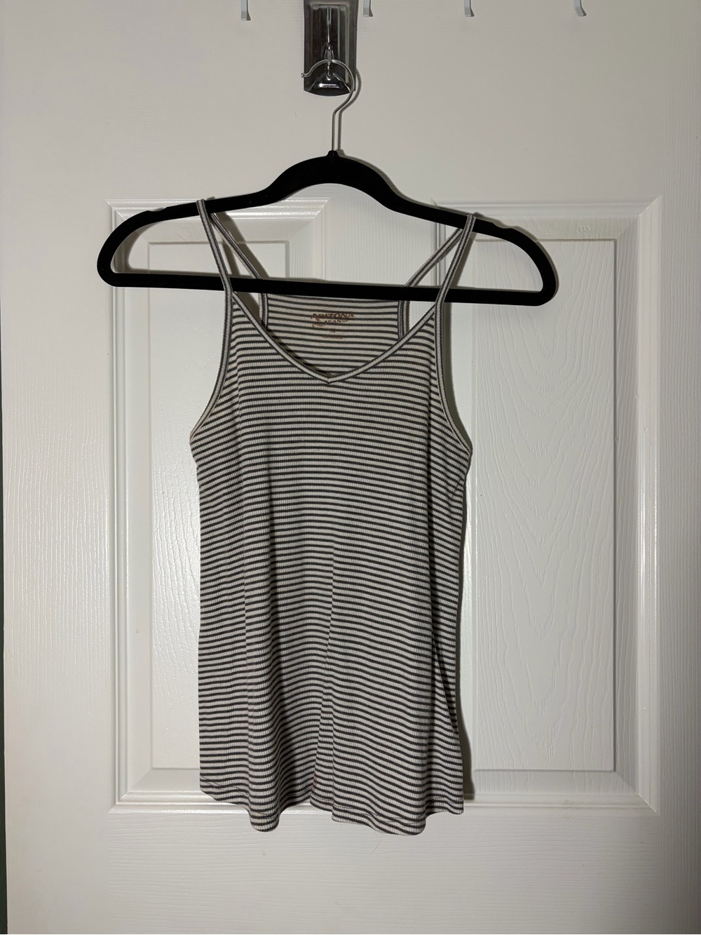 Arizona Jean Company Black & White Striped Slim Tank